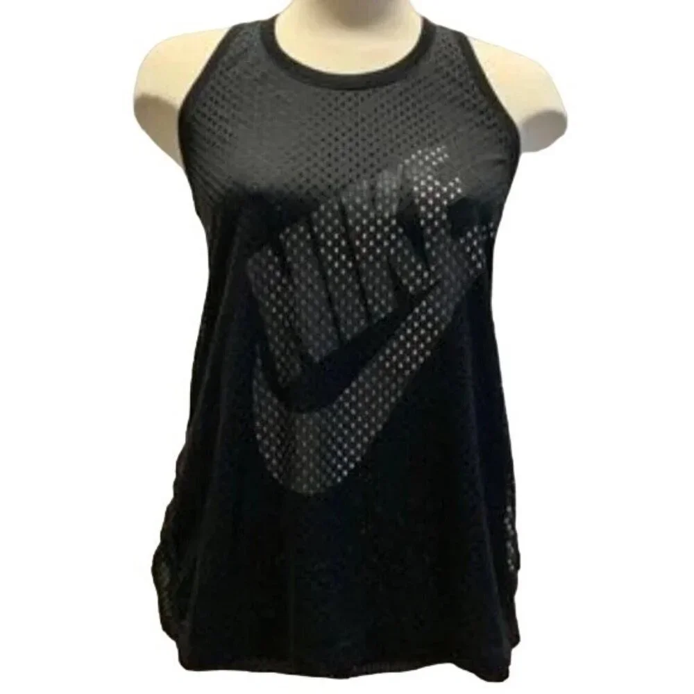 Nike Just Do It Black Mesh 2 Layer Racerback Tank Top